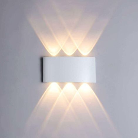 Aplique de pared LED de 6W, luz blanca cálida de 3000K, resistente al agua IP65, ideal para dormitorio, pasillo, sala de estar, escalera, hotel y bar - Iluminación decorativa (1/4)