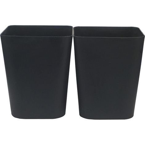 Lot de 2 petites poubelles de salle de bain de 5 litres pour cuisine, bureau, salle de bain, noir (1/5)