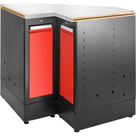 Facom Meuble d’angle JLS3 avec plateau inox rouge