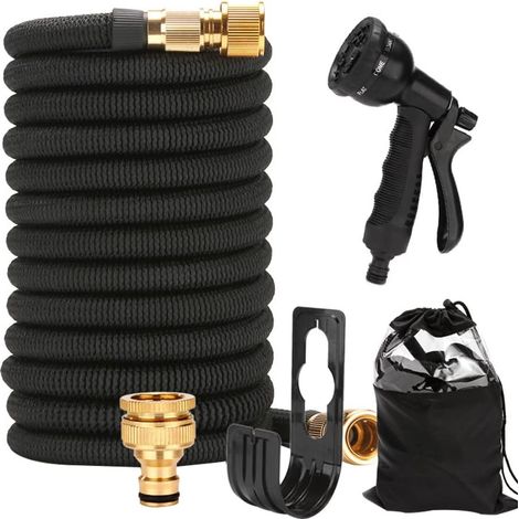 Tuyau d'Arrosage Extensible 15m, Tuyau Magique Extensible, Tuyau Flexible et Léger pour Irrigation (1/5)