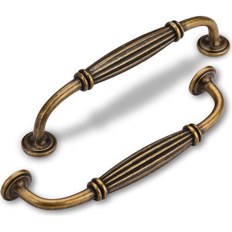 poignee de meuble cuisine Vintage 96mm(Espacement des trous), 2 pièce poignées de placard de cuisine Laiton antique,poignée de meuble vintage (1/5)