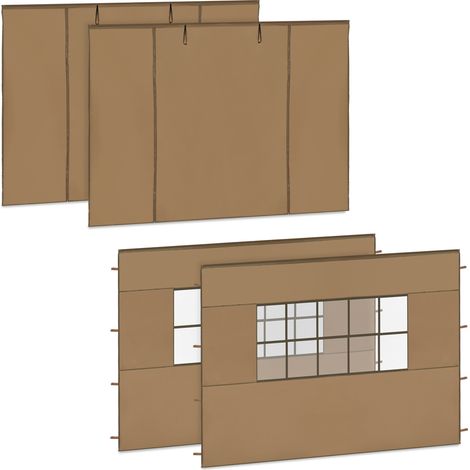 Vonroc – Ensemble de parois latérales pour tente de réception – 2 parois solides et 2 avec fenêtres – Tissu Oxford 420D imperméable – Protection UV 50+