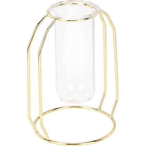 Transparente Hydrokulturvasen vergoldet – Blumentöpfe ohne Erde – Elegante Tischdekoration für Zuhause – Modern und luxuriös