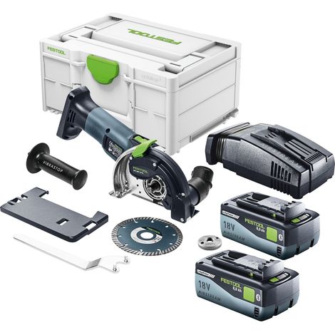 Festool DSC-AGC 18-125 FH Basic sistema de corte a mano libre sin cable 18 V 125 mm sin escobillas + 2x batería recargable 8,0 Ah + cargador rápido + systainer