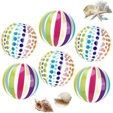 6 Pièces Ballon de Plage Gonflable, Ø30 cm d'Été Ballon Gonflable Piscine, Inflatable Beach Ball Colorés, Jouets de Plage et de Piscine, pour Piscine, Plage, Activités de Plein Air (1/5)