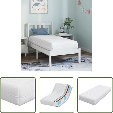 Matelas avec couche de coco - Matelas Blanc 60 x 120 cm Ressort ensaché (1/5)