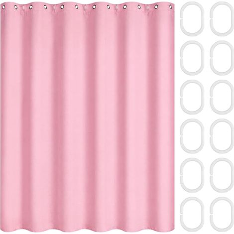 PEVA shower curtain with 12 rings, 1.8x2m Rose Red Shower Curtain (1/5)
