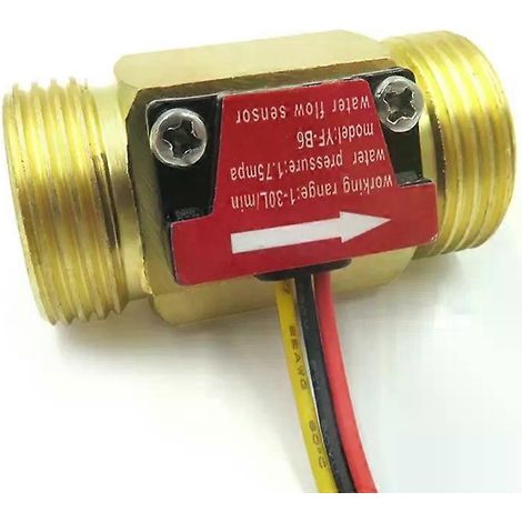Capteur de débit d'eau liquide M6CF à effet 3/4, compteur de débit, alimentation DC35V-24V, débit 1-30 L/min (1/5)