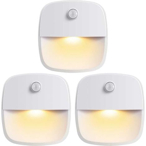 3er-Set LED-Nachtlichter mit Bewegungsmelder für Schränke, batteriebetriebene Smart-Lampen, weißes ABS (1/5)