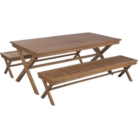 Mesa Set 3 Teca 200X100X78 Marron (1/5)