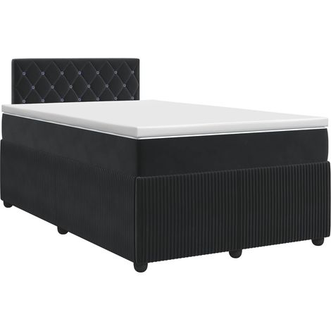 Maison Exclusive - Lit boxspring avec matelas Noir 120 x 190 cm Velours (1/5)