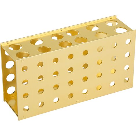 Support de tubes à essai en aluminium doré, diamètre des trous : 8 × 12,3 × 18 × 30 mm, pour laboratoire (1/5)