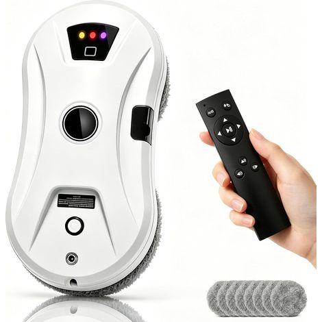 Robot Nettoyeur de Vitres avec Fonction Pulvérisateur Trois Modes de Nettoyage, Détection des Bords, Navigation Intelligente, Télécommande, 5600 Pa D'aspiration (1/5)