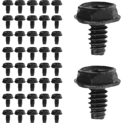 Vis de Boîtier PC Métal Noir 100 Pièces, Tête Ronde de Remplacement Fixation pour Alimentation et Châssis, Installation Matériel, Montage de Systèmes, Prise Facile (1/5)