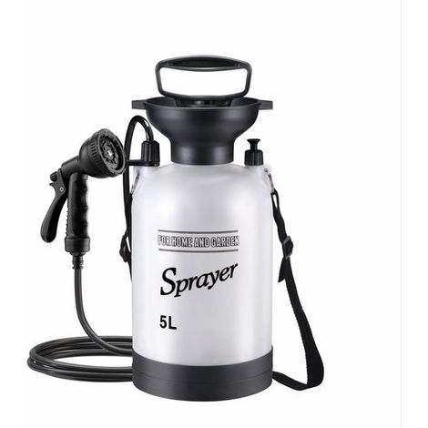 5L tragbare Druckdusche mit manuellem Wassersprüher für Camping, Wandern und Reisen (1/5)