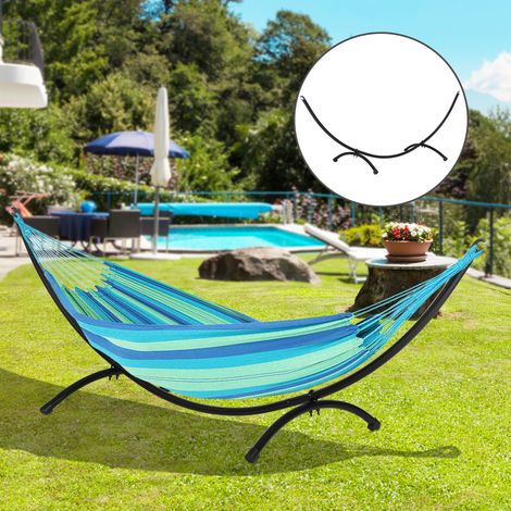 Soporte de acero para hamaca de exterior Outsunny, 300 cm x 90 cm x 100 cm, soporte para hamaca con cuerda de tracción, soporta hasta 120 kg, soporte para silla colgante para jardín, playa, camping, n