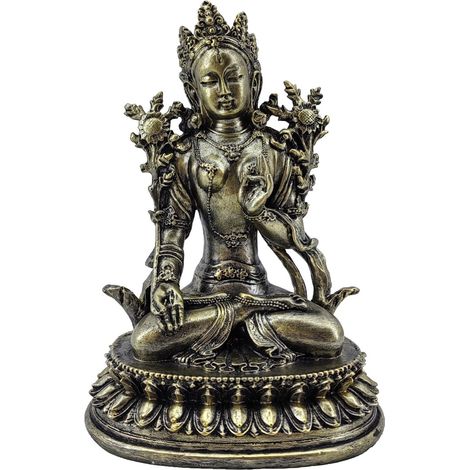 Dekorative orientalische Buddha-Figur für Meditation und Feng Shui, ideal für Zuhause und Büro, 17,5 cm, graues Kunstharz