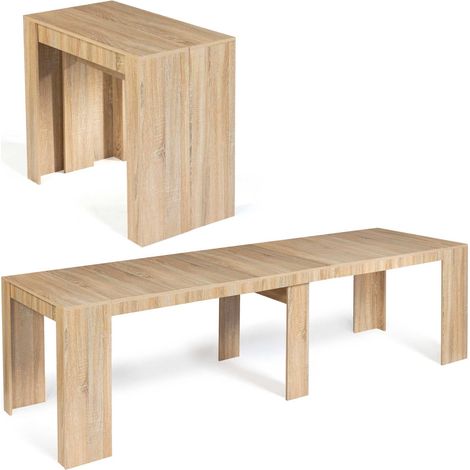 Consolle allungabile ORLANDO, 14 persone, 300 cm, legno effetto faggio
