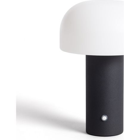 LED Tischlampe Tragbar Metall mit wiederaufladbarem USB Akku Leta Schwarz (1/5)