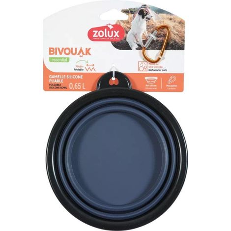 Zolux Comedero Flexible Azul 650 ml para Perro