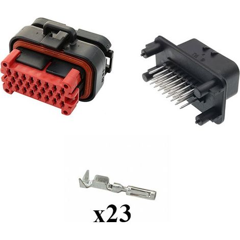 Kit Connettore Ampseal Maschio Femmina 23 Vie Nero da circuito stampato