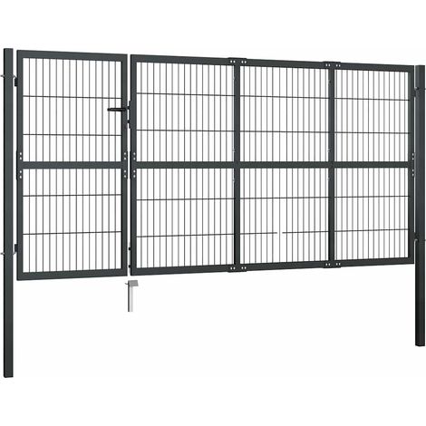 Maison Exclusive - Cancello da Giardino con Pali in Acciaio 350x120 cm Antracite