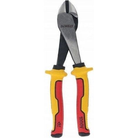 Dewalt Zange de Schrägschnitt VDE de 160 mm, Härte ca. 61 ± 2 HRC und Tiefe de 1,5 ± 0,5 mm. Die hohe Hebelwirkung de erhöht die Festigkeit deof der Backe. Eine Kante of Rost