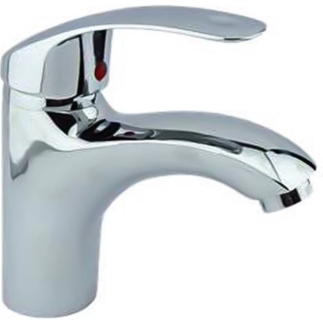 Rubinetto Bagno Cromato Miscelatore Lavabo Grigio Silver Becco Rigido jh-8061 (1/5)