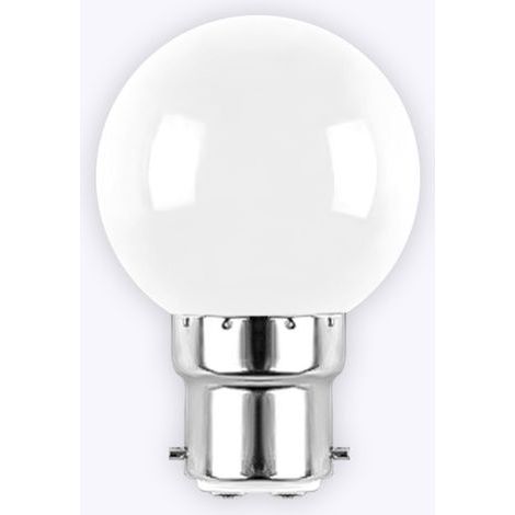 Pack of 10 B22 1-watt LED bulbs, milky white light, golf ball shape, 220VHigh quality, the ideal choice for families. (1/5)