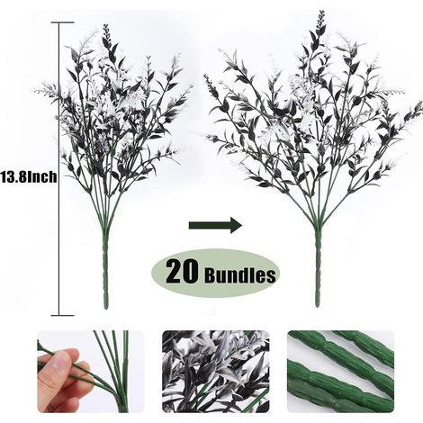 Fougère Artificielle - 35 cm - Branches Souples avec Fil Intégré - Pour Décoration Intérieure et Extérieure - Lot de 2 (1/3)