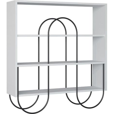 Console bibliothèque moderne avec étagères en métal Norfolk (1/3)