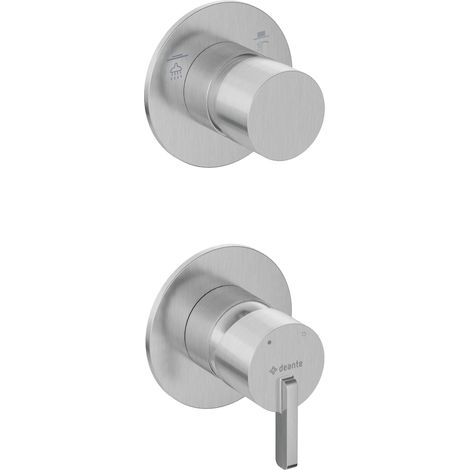 Deante Robinet de douche encastré - Silia - Acier brossé - Design minimaliste - Fonctionnalité optimale