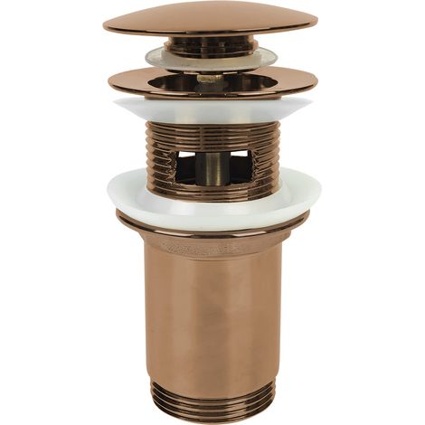 Bouchon de vidange clic-clac - 63 mm - Or rose - Universel - Avec trop-plein