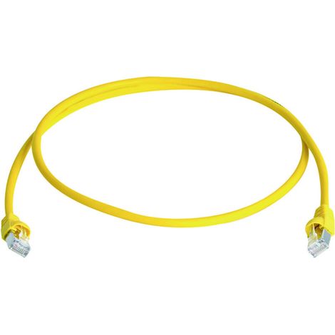 100008705 RJ45 Câble réseau, câble patch CAT 6a S/FTP jaune ignifuge, avec manchon de pr (1/2)