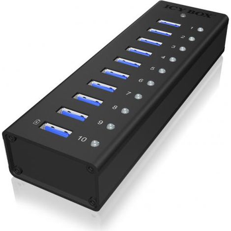 ICY BOX IB-AC6110 USB 3.2 Gen 1 [3.1 Gen 1] Type-B 5000 Mbit/s Nero (RaidSonic ICY BOX IB-AC6110 - hub - 10) (1/4)