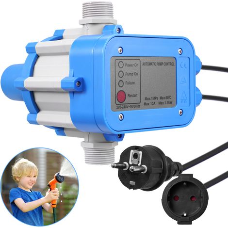 Contrôleur pompe eau 11kW 10 bars IP65, pour systèmes domestiques, bleu (1/3)