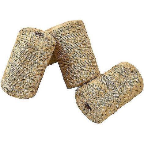 Corde de chanvre et jute naturelle de 218 yards (1 mm), idéale pour les loisirs créatifs, les cadeaux, Noël et l'emballage. Corde résistante. (1/2)