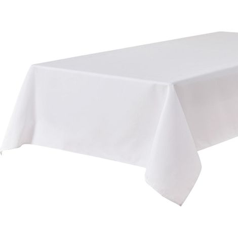 Nappe Blanche 140x240 cm Rectangulaire Imperméable Tissu Oxford Facile d'entretien
