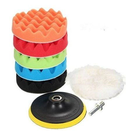 royaluxe -Kit de tampons de polissage pour voiture, éponge ondulée de 150MM, 6 pouces, 8 pièces (1/4)