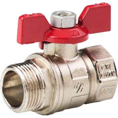 Vanne à sphère PN25 NILE ACS Manette Papillon rouge Mâle/Femelle 3/4" (20/27) - Arco