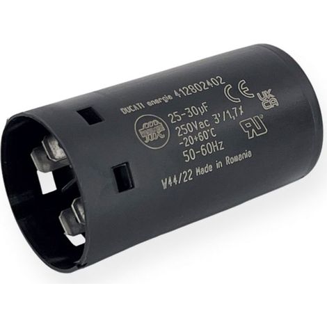Condensateur de démarrage 25-30µF à cosses faston 6.3, fond plat - Ø36x68mm - DUCATI (1/3)