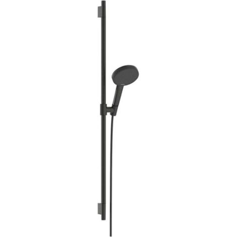 Hansgrohe Raindance Alive Select S - Conjunto de alcachofa de ducha, barra y flexo, 3 chorros, cromo negro cepillado 24603340 (1/3)