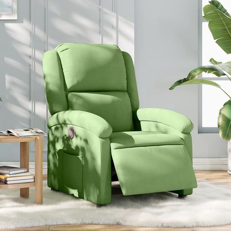 Sillón reclinable eléctrico de terciopelo verde claro vidaXL