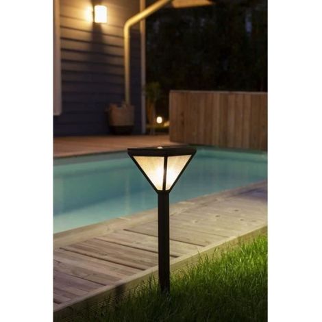 Lanterne solaire inox verre perlé 25 lumens blanc chaud - GALIX (1/5)