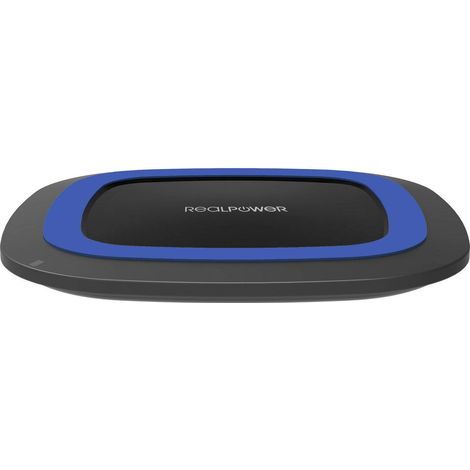 RealPower Chargeur à induction FreeCharge-10 257640 Sorties standard Qi bleu R473381 (1/5)