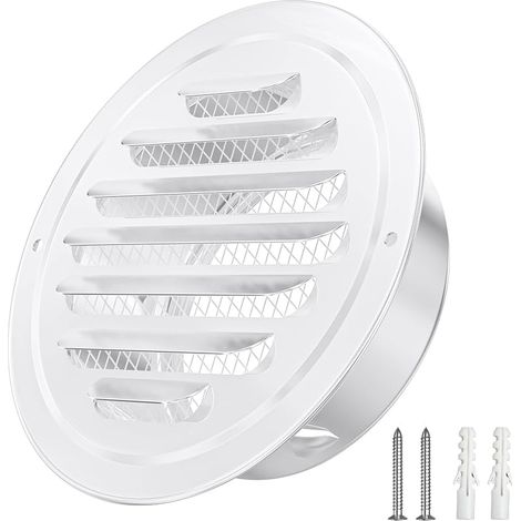 Grille d'aération ronde en acier inoxydable de 100 mm avec protection contre les insectes - Couvercle d'aération épais - Grille d'évacuation d'air - Grille de protection contre les (1/5)