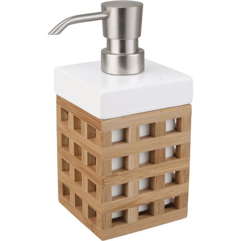 Optima Distributore di sapone in legno di bambù Optima Libra, bianco (LIB99)