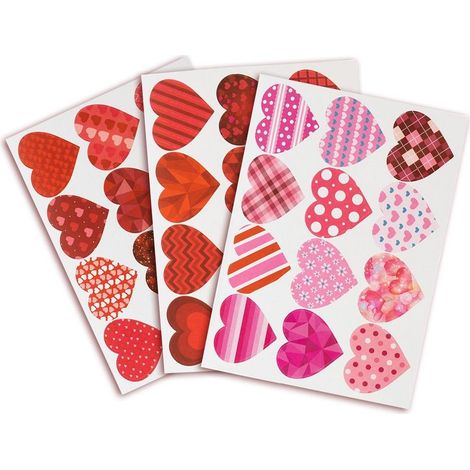 pegatinas con estampado de corazones