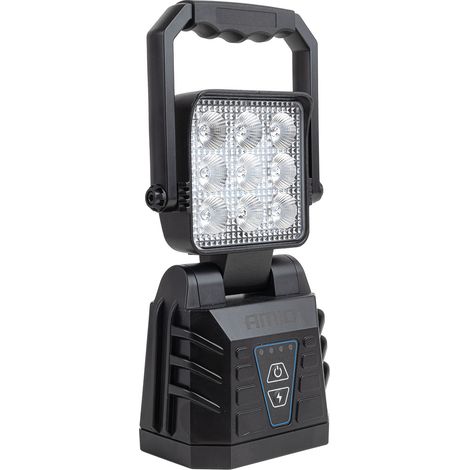 Lampada da lavoro portatile bianca con funzione luce di segnalazione 15W (batteria) amio-04865 (1/5)