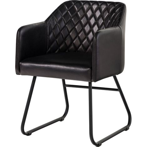 Stuhl Echtleder 55x59x76 schwarz IRON LABEL 17